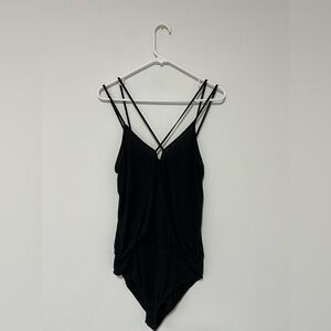 Express Black Strappy V-Neck Bodysuit